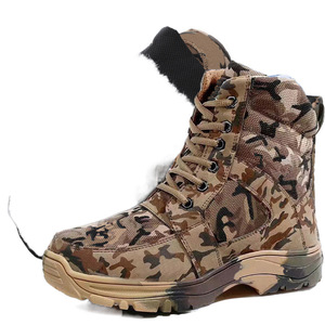 Botas de Combate de Camuflaje para Invierno, Botas de Nieve para Hombre con Forro de Lana Gruesa, Antideslizantes, de Tacón Medio, Cálidas para Invierno - Product Image 3