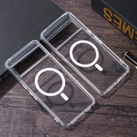 Étui de téléphone magnétique transparent antichoc et anti-rayures en TPU PC pour Google Pixel 7 Pro/7A/7/8