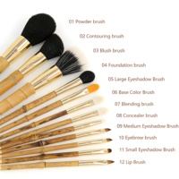 Ensemble de pinceaux de maquillage en bambou sans plastique, éco-responsable, pour marques de beauté durables, vente directe d'usine