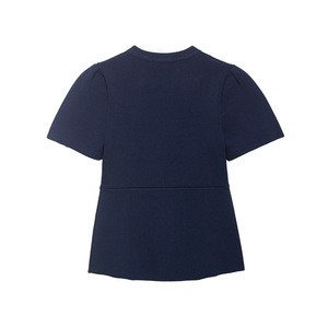 Maglione da Donna Blu con Maniche Corte a Sbuffo Lavorato a <span class=keywords><strong>Maglia</strong></span> - Product Image 4