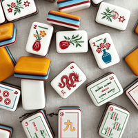 Tuiles de Mahjong Personnalisées Gravées 7 Couches 166 Tuiles Orange Thème Promenade Naturelle USA Jardin Américain Féminin Nouvelles Tuiles de Mahjong 2026