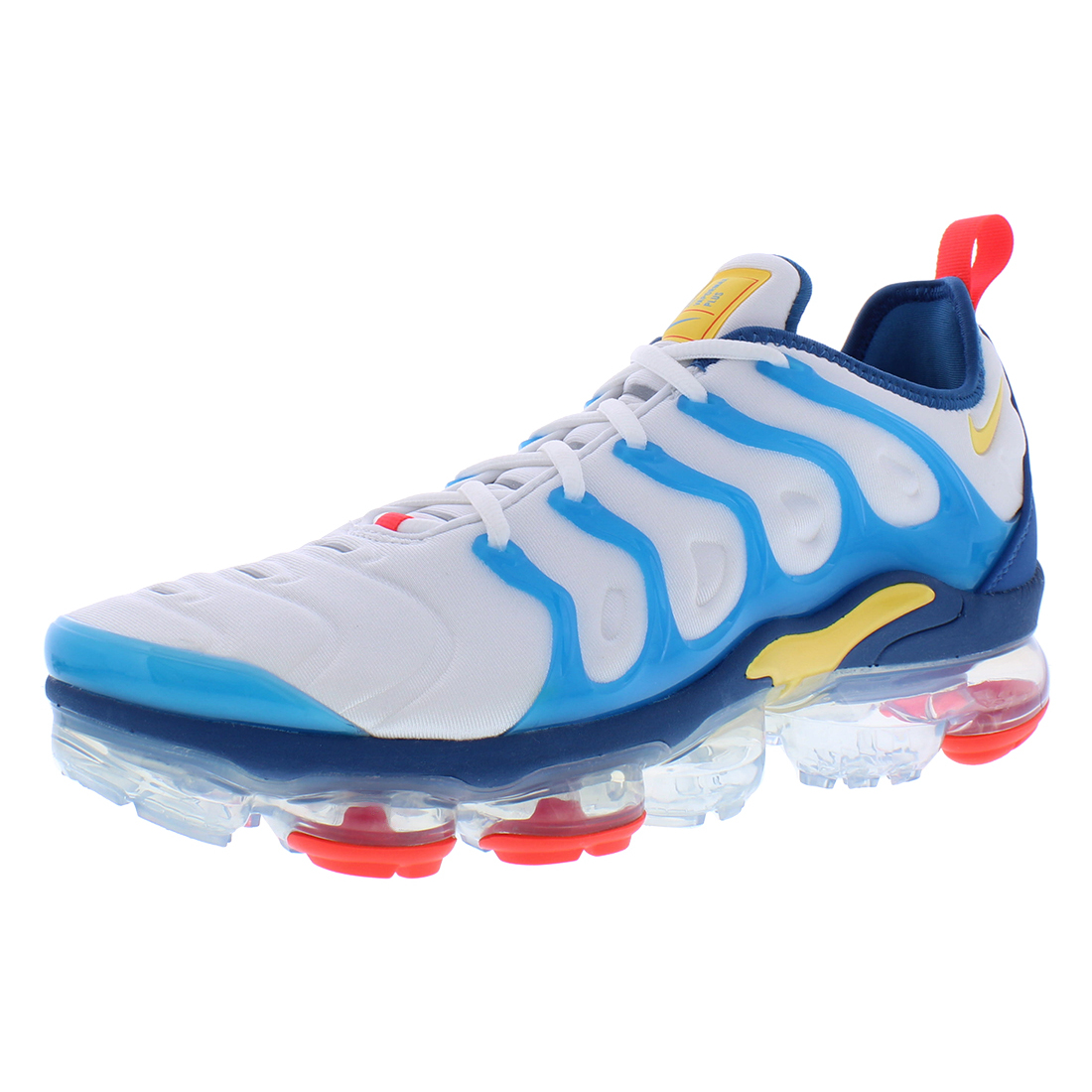 vapormax plus white blue and red
