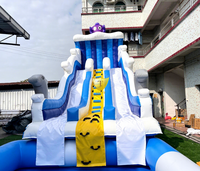 Toboggan Gonflable avec Piscine et Château Gonflable Combiné, Commercial, pour Enfants, Extérieur, Jardin, Fête, en PVC