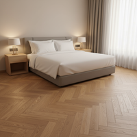 Parquet en bois d'ingénierie à motif chevron en padauk africain