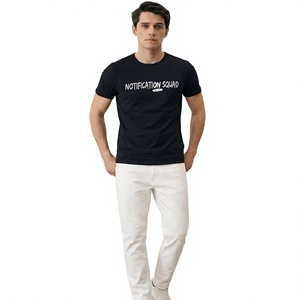 Camiseta de cuello alto para hombre, de punto sólido estampado, corte regular, talla grande, 100% algodón de alta calidad, con logo personalizado. - Product Image 1