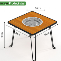 Table à thé pliante portable directe d'usine Table de poêle extérieure de style chinois pour barbecue et cérémonie du thé