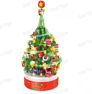 2024 Christmas Rotating Music Box Building <strong>Blocks</strong> New Year's DIY Assembly Toy for Boys Girls Student Activity Gift Sets6 - Product Image 1