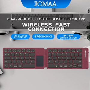 <b>Wireless</b> BT Folding Leather case <b>Keyboard</b> with Touchpad, Silent <b>Keyboard</b>, Portable Business Travel <b>Keyboard</b> for Laptop in Stock - Product Image 2