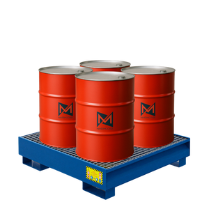 Serbatoio in acciaio inossidabile per la raccolta di liquidi per impianti di produzione RAL 5010 4X200 LT tamburi IBC a pressione pompa-usato - Product Image 1