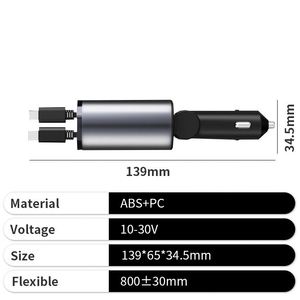 PD Mobile Fast Car Charger Portable 4 in 1 <b>USB</b> and <b>Type</b> <b>C</b> Port Retractable Car Charger Adapter with <b>Cable</b> - Product Image 4