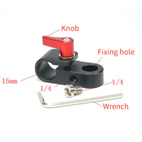 Soporte de riel de 15 mm con abrazadera, soporte de varilla de un solo orificio, placa de liberación rápida DSLR, mango de jaula, accesorios para sistema de extensión de varilla de rig de cámaras