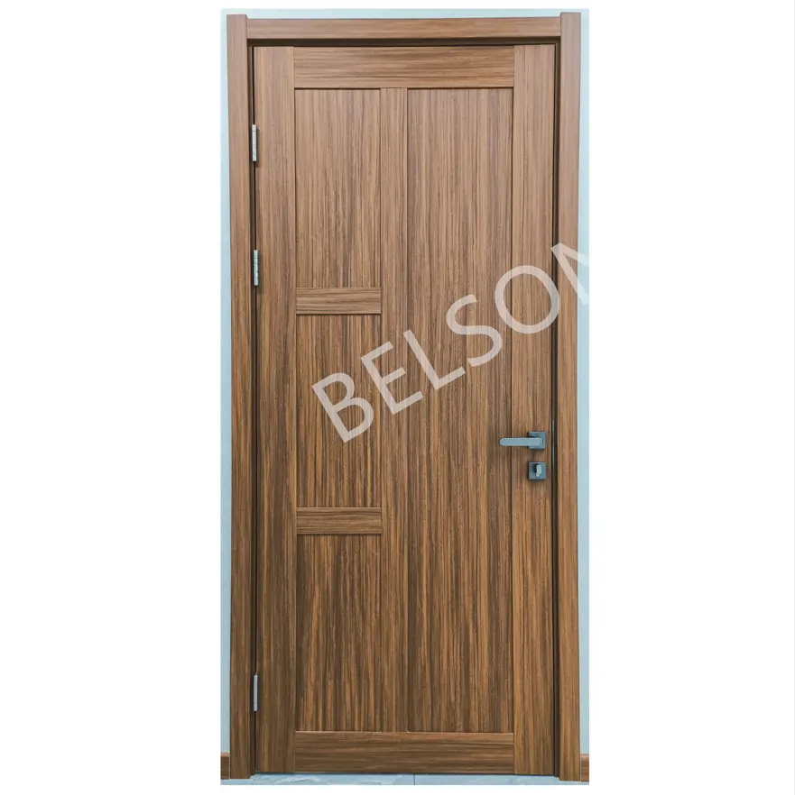 Huangshan Belson vendita calda impermeabile puro WPC porta a battente interni porte in legno massello porte interne avvolgibili