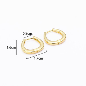 <b>Huggie</b> Earrings Rose Gold Geometric Shape Small Everyday Wear - Product Image 5