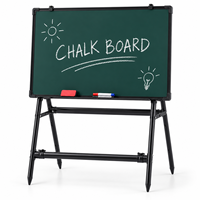 Tableau noir vert pliable avec support en A noir, tableau d'écriture magnétique pour l'école, la salle de classe, le bureau, la formation