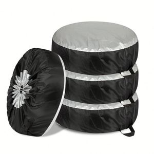 Sac de rangement pliable pour pneus de véhicule, design sportif, imperméable, en polyester, lot de 4, housse de protection pour pneus de secours, ensemble de 4 pièces - Product Image 1