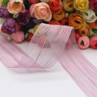 Pita Organza Warna Impian, Pita Organza Lipit untuk Rambut Pita DIY Bahan Buatan Tangan 8MM