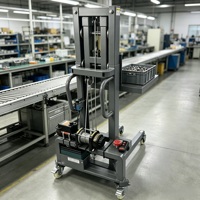 Transpalette semi-électrique léger 300 kg, mini gerbeur manuel, télécommande sans fil, hauteur de levage max. 1,2 m, 220 V, haute performance