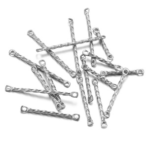 Connecteur de barre torsadée |   Barre à breloques double boucle en acier inoxydable plaqué or PVD 18 carats pour bracelet, collier, fabrication de bijoux DIY - Product Image 4