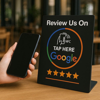 Carte à puce personnalisée programmable et réinscriptible NFC Chip acrylique PVC Détection de téléphone Menu d'examen des médias sociaux Affichage du code QR Support NFC