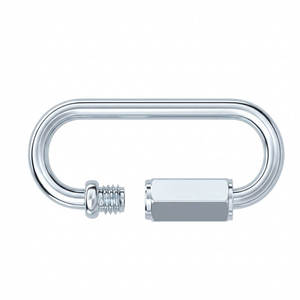 Mousqueton à ressort en acier au carbone trempé zingué avec écrou de verrouillage, maillon rapide, connecteur de chaîne de sécurité - Product Image 1