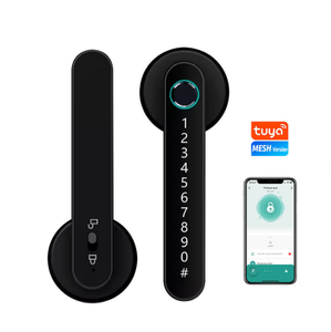 Tuya <strong>Biometric</strong> Smart Lock Keyless Internal Door Handle Mortise Cam Lever Black Knob <strong>Fingerprint</strong> <strong>Scanner</strong> Electronic Lock Room - Product Image 3