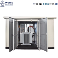 Coffret de distribution 10KV 24KV, armoire 60Hz, transformateur triphasé immergé dans l'huile, transformateur monté sur socle, sous-station compacte, utilisation extérieure