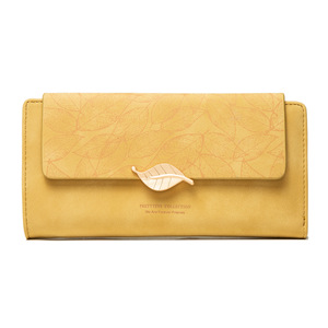 Women's <b>Long</b> <b>Wallet</b> European and American Retro Style Frosted Leaf Shape Hasp <b>Wallets</b> Folding Women's Leather <b>Wallet</b> - Product Image 6