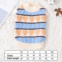 Nouveau pull en tricot de luxe à imprimé coeur pour garder au chaud et confortable pour chien et chat