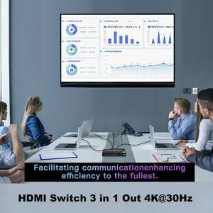Commutateur HDMI SYONG <span class=keywords><strong>3</strong></span> entrées 1 <span class=keywords><strong>sortie</strong></span>, commutateur HDMI 2.0 4K30Hz, séparateur <span class=keywords><strong>3</strong></span> ports, sélecteur de commutateur HDMI, pour PS5 Xbox Lecteur DVD Fire - Product Image 3
