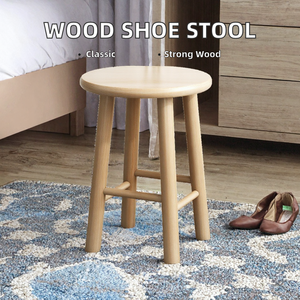 Taburete Plegable Tradicional para Adultos, de Madera Resistente, con Almacenamiento, para Dormitorio, Cocina, Hotel, Apartamento, Pequeño y Redondo - Product Image 2