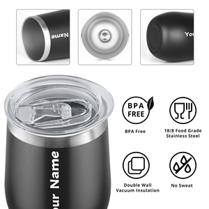 Tasse à vin bleu marine 12 oz, tasses à vin personnalisées, tasse à café pour fête, tasses en forme d'œuf, revêtement poudré, mug à bière minimaliste pour impression UV - Product Image 5