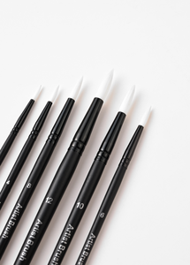 Bomeijia ชุดแปรงทาสีสีน้ำสำหรับศิลปินผมผ้าไนลอน<span class=keywords><strong>สี</strong></span><span class=keywords><strong>ขาว</strong></span>6ชิ้น, แปรงทา<span class=keywords><strong>สี</strong></span>ด้ามยาวผ้าไนลอนนุ่มป้องกันการหลุดร่วง - Product Image 2