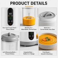 Babyvoedselmaker 4-in-1 stoom, blend, warmte, shake, LED display, baby puree blender, aanvullende voedselmachine, groothandel OEM