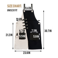 Tablier bicolore asymétrique en toile pour chefs, baristas, bricoleurs, artistes – Conception réglable à bretelles croisées, logo personnalisé