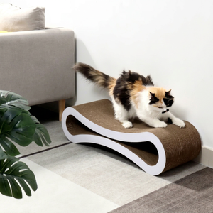 Meilleures ventes : Griffoir pour chat de luxe en carton ondulé, avec lit de repos, jouet sonore, écologique, style classique, grand espace, pour intérieur - Product Image 1