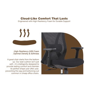 Silla de Oficina Ejecutiva Ergonómica de Malla <span class=keywords><strong>ADINO</strong></span> Serie M18 con Reposacabezas Ajustable - Diseño Moderno - Product Image 4