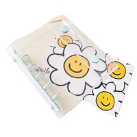 Classeur à cartes et carnet de notes Dream Academy à double boucle, en PVC souple transparent, avec clip coloré, pour photos et documents