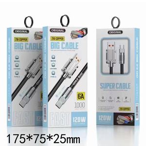 Cable de Datos de Carga Rápida de Silicona de 120W de Durrell Electronics con Conectores <span class=keywords><strong>Lightning</strong></span>/Micro <span class=keywords><strong>USB</strong></span>/Tipo-<span class=keywords><strong>C</strong></span> para Teléfonos Android - Product Image 3