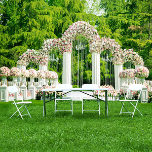 Tavolo Pieghevole in Plastica HDPE Bianco Resistente, Adatto per Piccoli Spazi e Barbecue in Giardino - Product Image 6