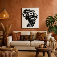 Toile encadrée économique représentant une femme africaine en safari, idéale pour la décoration en gros des maisons d'hôtes, des lodges et de l'hôtellerie