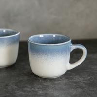 Service de table en porcelaine haut de gamme EKA tendance, avec tasses et assiettes à glaçure réactive dégradée, vaisselle de cuisine moderne et rustique, vente en gros