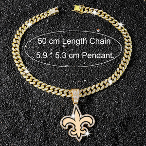 สร้อยคอจี้โลโก้ทีมทรงเรขาคณิตสไตล์ฮิปฮอปขายดี ชุบทอง/เงิน สร้อยคอผู้ชาย เครื่องประดับแฟชั่น - Product Image 5