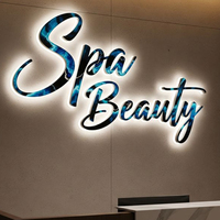 Enseigne lumineuse personnalisée pour salon de beauté, signalétique rétroéclairée LED, enseigne commerciale en métal sur mesure, logo 3D lumineux mural pour la décoration de magasin
