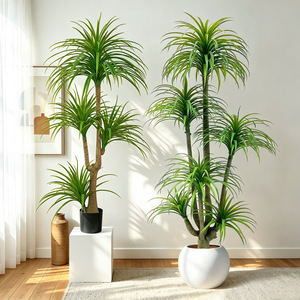 Künstliche Grünpflanze Dracaena <span class=keywords><strong>Sanderiana</strong></span> für Landschaftsgestaltung, Simulierte Grünpflanze für Zuhause, Topfpflanze zur Bodendekoration - Product Image 2