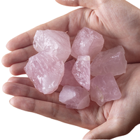 Quartz Rose Naturel Poli de Haute Qualité, Forme Irrégulière, Pierre Chakra, Écologique, Thème Animal Féerique, pour Décoration d'Intérieur Feng Shui