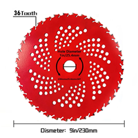 Lame de débroussailleuse L&P 9 pouces 36 dents à pointe carbure, kit adaptateur universel pour coupe-bordures, désherbeur, débroussailleuse à dents de scie