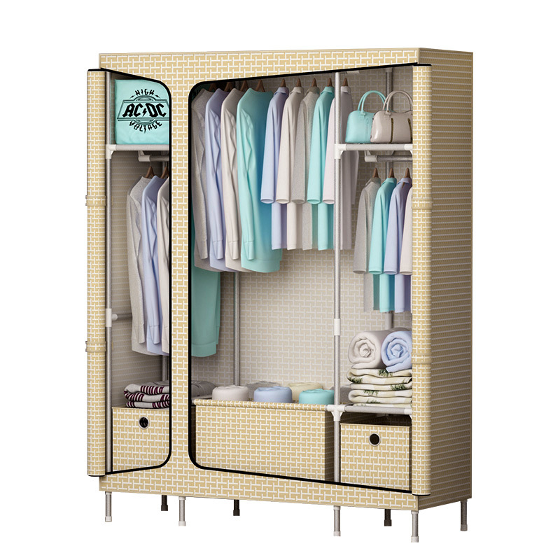 Простой сборный Портативный Большой нетканый шкаф для спальни