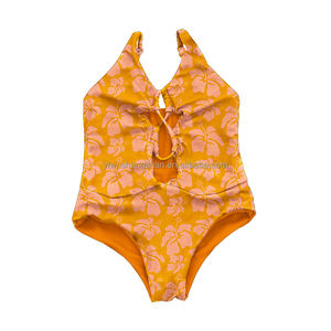 Costume da Bagno per Bambine in Produzione di Massa, Bikini Intero Senza Maniche con Stampa Hawaiana per Spiaggia - Product Image 6