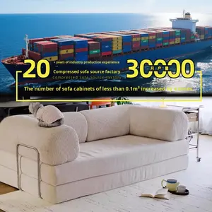 أريكة بمقعد واحد قابلة للطي بتصميم عصري وريترو من قماش الكوردروي والإسفنج لغرفة المعيشة والشقق الصغيرة - Product Image 2