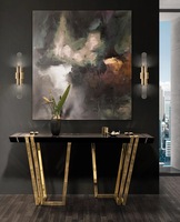 Offre Spéciale luxe lobby or en acier inoxydable en bois petite table console de couleur noire plexiglas couloir table console
